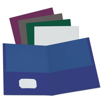 Oxford™ Linen Finish Twin Pocket Folders, 100-sheet Capacity, 11 X 8.5, White, 25-box freeshipping - TVN Wholesale